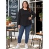 Women's Plus Size Texture Waffle Knit Crew Neck Long Sleeve Curved Hem Casual Pullover Sweatshirt - Agnes Orinda - 3 of 4