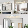 29" Nickel Finish Vintage Crystal Vanity Light - Elegant 5-Light Bathroom Mirror Fixture with Clear Glass Shades (No Bulbs) - 4 of 4