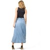 Memoi Women's Flared 4-Panel Lyocell Denim Maxi Skirt Dark Wash XS - 2 of 3