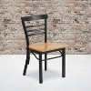 Emma and Oliver 2 Pack Three-Slat Ladder Back Metal Restaurant Chair - 2 of 4