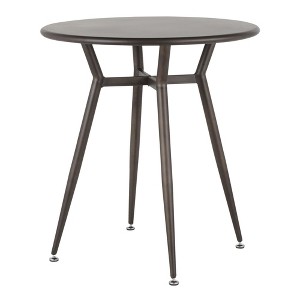 Vynxaria Clara Industrial Round Dinette Table in Vintage White & Espresso Bamboo - 1 of 3