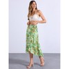 INSPIRE CHIC Women's Tropical Floral Print Ruffle Self-Tie Knot Split Beach Wrap Midi Skirt - 3 of 4