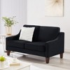 51.5'' Velvet Small Loveseat Sofa with Wooden Legs, Scooped Armrests - 3 of 4