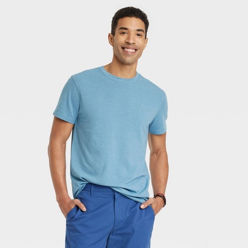 Men's Regular Fit Long Sleeve Crewneck T-shirt - Goodfellow & Co™ Aqua  Green S : Target