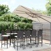 vidaXL Patio Bar Set Outdoor Table and Chair Set with Cushions Poly Rattan - 70.9" Table Length Black 10-Piece - 2 of 4