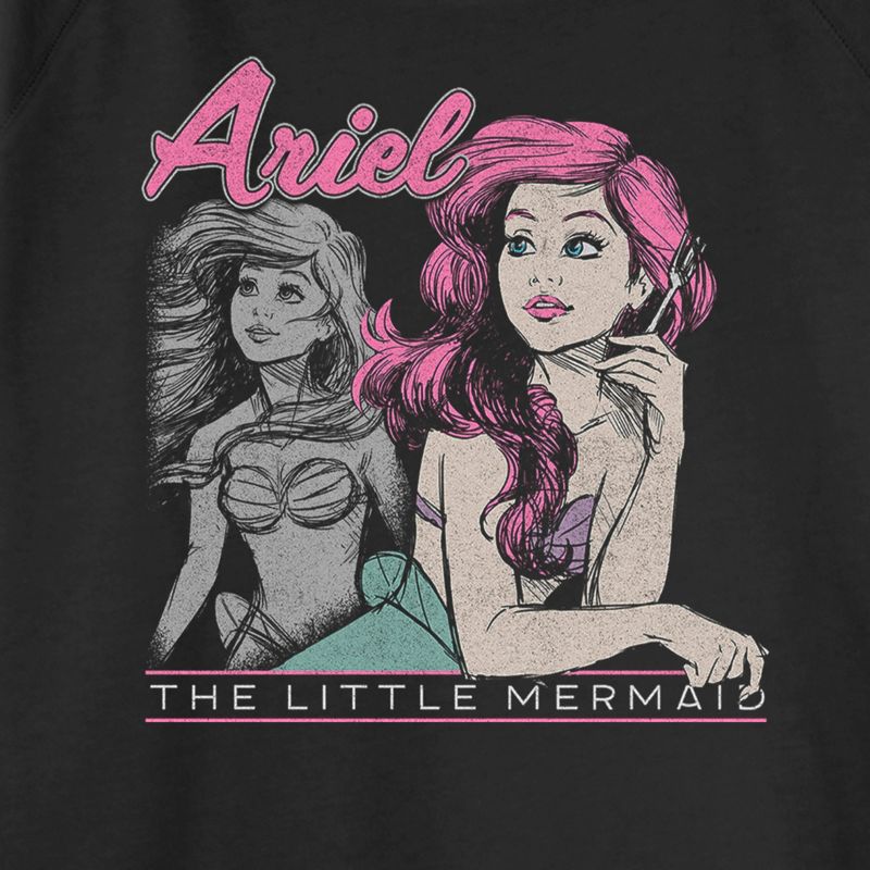Juniors Womens The Little Mermaid 90s Ariel Poster Sweatshirt, 2 of 5