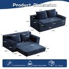 Modern Loveseat Sofa with Reversible Cushions and 2 Pillows , Deep Seat Couch Bed for Living Room, Bedroom, or Apartment-Tanpinhause - 4 of 4