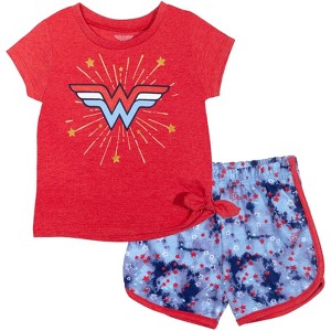 DC Comics Justice League Wonder Woman Graphic T-Shirt & Shorts Wonder Woman - 1 of 4