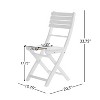 MOEPISY Set of 2 Outdoor Acacia Wood Folding Dining Chair, White - 4 of 4