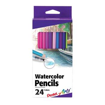 Pentel Arts Watercolor Pencils, Assorted Colors, Set of 24