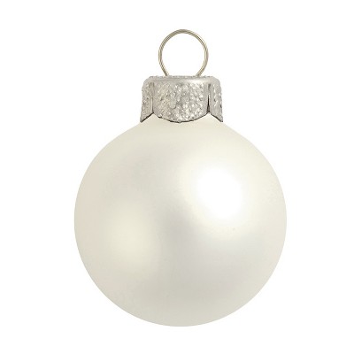 Northlight 40ct Matte Glass Ball Christmas Ornament Set 1.5" - Silver