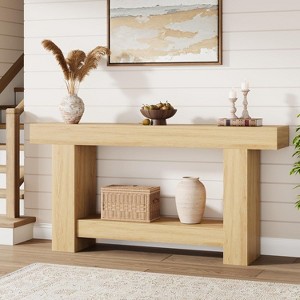 Console table, double-layer console table with storage space, used for living room - 1 of 4