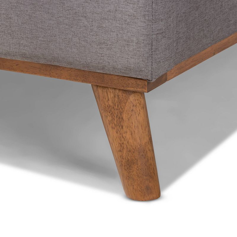 Gretchen Fabric Upholstered Wood Platform Wingback Bed - Baxton Studio, 6 of 10