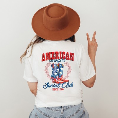 Simply Sage Market American Cowgirl Social Club Front And Back Short Sleeve Tee