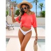 AI'MAGE Women's Swimsuit Coverup Short Sleeve Bathing Suit Cover Up Casual T-Shirt Dress Loose Beachwear Coverups S-3XL - 3 of 3