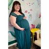 PinkBlush Forest Green Off Shoulder Chiffon Maxi Maternity Dress - 4 of 4