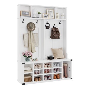 130Cm Hallway Cabinet Set PB Board and MDF Board Panel Cabinet Narrow Modern Hallway Furniture - 1 of 4