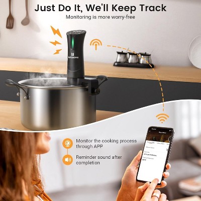 BLITZHOME 1100W Black Stainless Steel Sous Vide Cooker with LED Display