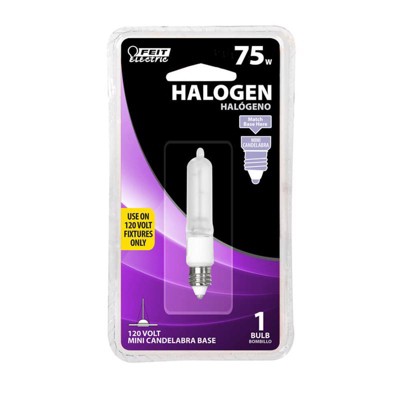 Feit Electric 75 W T4 Chandelier Halogen Bulb 1050 lm Bright White 1 pk