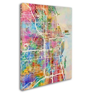 Michael Tompsett Chicago City Street Map II Outdoor Canvas Art - 1 of 3