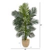 Nearly Natural 5-ft Golden Cane Artificial Palm Tree in Sandstone Planter - 2 of 3