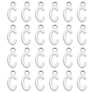 Unique Bargains Metal Bulk Elegant DIY Crafts Jewelry Making Initial Pendant 50 Pcs - 1 of 4