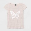Women's Cap Sleeve High Neck Smocked Graphic T-Shirt - Wild Fable™ - 4 of 4