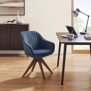 HOMLUX Natural Decor Accent Chair Pyramid Swivel Dining Chair with Beech Wood Legs For Bedroom,Home Office,Kitchen - 1 of 4