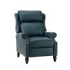 Ripheus Genuine Leather Manual Recliner with Nailhead Trims and Solid Wood Legs | KARAT HOME - 2 of 4