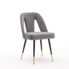 NicBex  Set of 2 Dining Chairs with Nailheads and Gold Tipped Black Metal Legs,Velvet Upholstered Armless Chairs for Kitchen,Living Room - 2 of 4