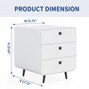 White Night Stand with 2 Drawers, Modern Steel Bedside Table Cabinet with Circular Handles for Bedroom, Living Room, and Study Room - 2 of 4