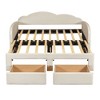 Twin Size Upholstered Daybed with Cloud-Shaped Backrest, Trundle and 2 Drawers - 4 of 4