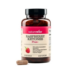 NatureWise Raspberry Ketones Plus - w/ Green Tea Extract, Cayenne Pepper, & Acai Berry - Antioxidant Health, Energy Levels, Weight Goals - 1 of 4