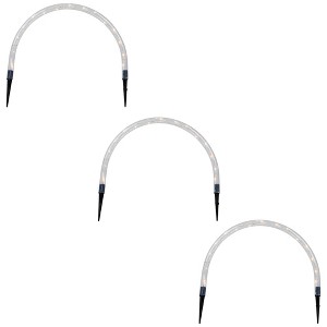 Northlight Lighted Christmas Arch Pathway Markers - Clear Lights - 6.75' White Wire - 3ct - 1 of 4