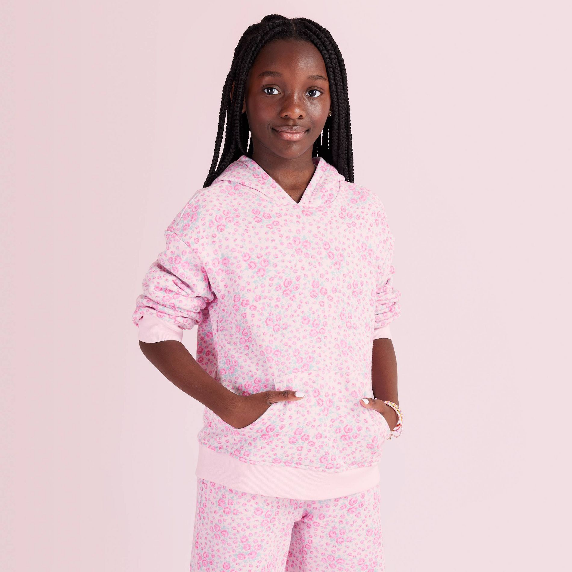 Girls' Sophia Roseheart French Terry Hooded Sweatshirt - LoveShackFancy x Target Rose Pink
