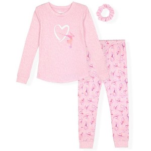 Sleep On It Girls 2-Piece Super Soft Jersey Long Sleeve Snug-Fit Pajama Set - Toddler Pajamas to Girls Pajama Sets - 1 of 4