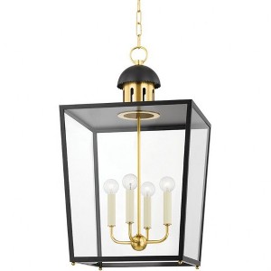 Mitzi June 4 - Light Pendant in  Aged Brass, Black Clear Shade - 1 of 1
