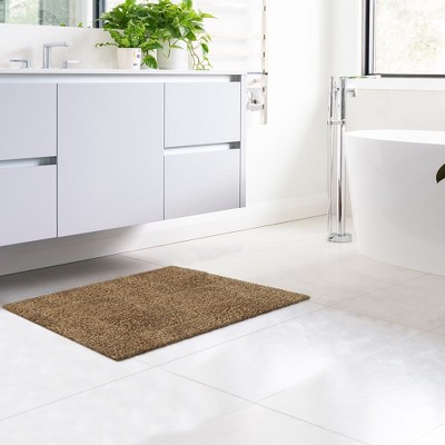 Brown Microfiber Medium Pile Non-Slip Indoor Door Mat 24x36