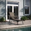 Emma and Oliver Textilene Adjustable 5 Position Patio Chaise Lounge with Armrests and Metal Frame - 2 of 4