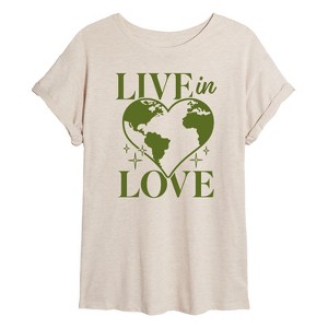 Women's - Instant Message - Live In Love Oversized Graphic T-Shirt - 1 of 4