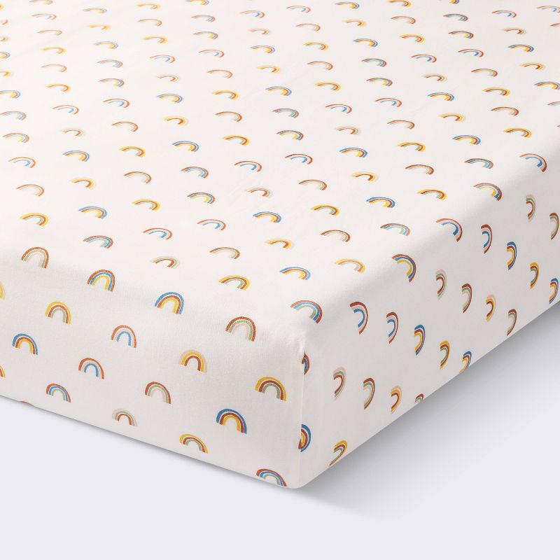 Cotton Fitted Crib Sheet - Rainbows - Cloud Island&#8482;, 1 of 6