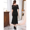 INSPIRE CHIC Women's Off Shoulder Short Sleeve Formal Wedding Mermaid Lace Cocktail Dresses - 4 of 4