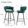 25" Swivel Counter Stools Set of 2 with Cotton Linen Cushions and Metal Frame for Kitchen Island-3irtyhousy - 4 of 4