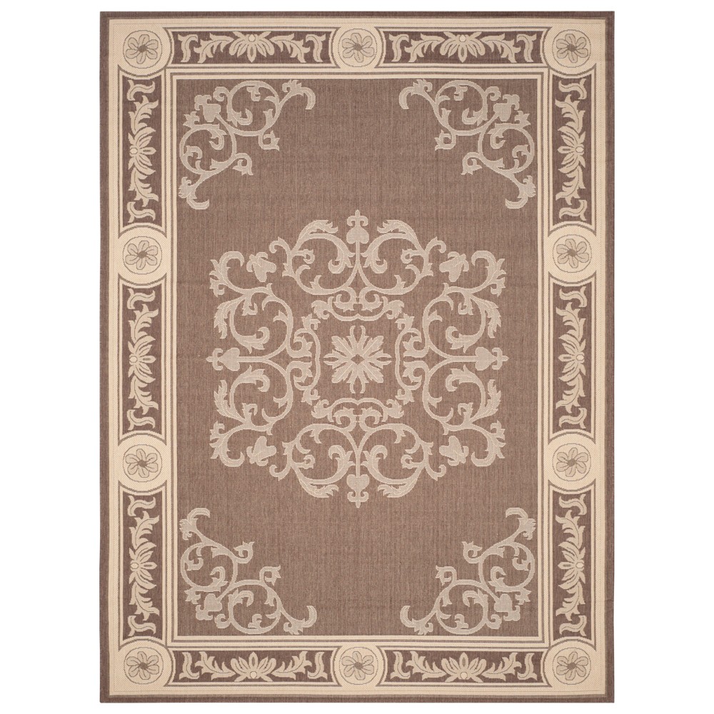 5'3inX7'7in Rectangle Outer Patio Rug Chocolate/Natural - Safavieh