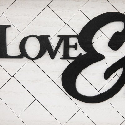 Love & Family White and Black Wooden Framed Wall Art