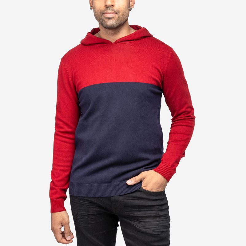 X RAY Men's Hooded Long Sleeve Sweatshirt Solid Casual Pullover Hoodie Sweater, 3 of 7