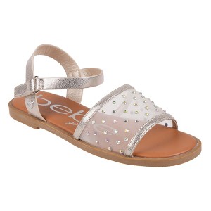 bebe Girls' Sandals - Kids' Open Toe Summer Shoes with Mesh Upper, Perfect Flat Sandals for Girls (Little Girl/Big Girl) - 1 of 4