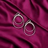 Slickblue Women's Drop Earrings, Metal Oval Hoops with Wire Wrap Detail, Lightweight Design, Gold/Silver, 2.5" - 2 of 3