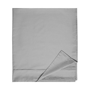 Pure 100% Cotton 400 Thread Count Flat Bed Sheet |Top Sheet Only| Sateen Weave Bedsheet by California Design Den - 1 of 4