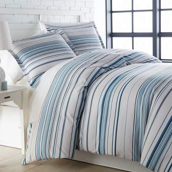 Southshore Fine Living Coastal Stripes Oversized Down Alternative Comforter Set
